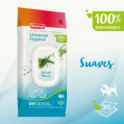 Beaphar Toallitas Húmedas Universales Para Perros Gatos 30u