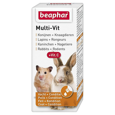 Multivit Beaphar 12 Vitaminas Para Roedores Y Conejos 20 Ml