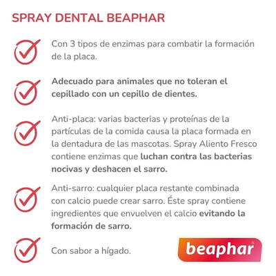 Spray Higiene Bucal Perro Y Gatos, Anti Sarro 150ml Beaphar Hígado