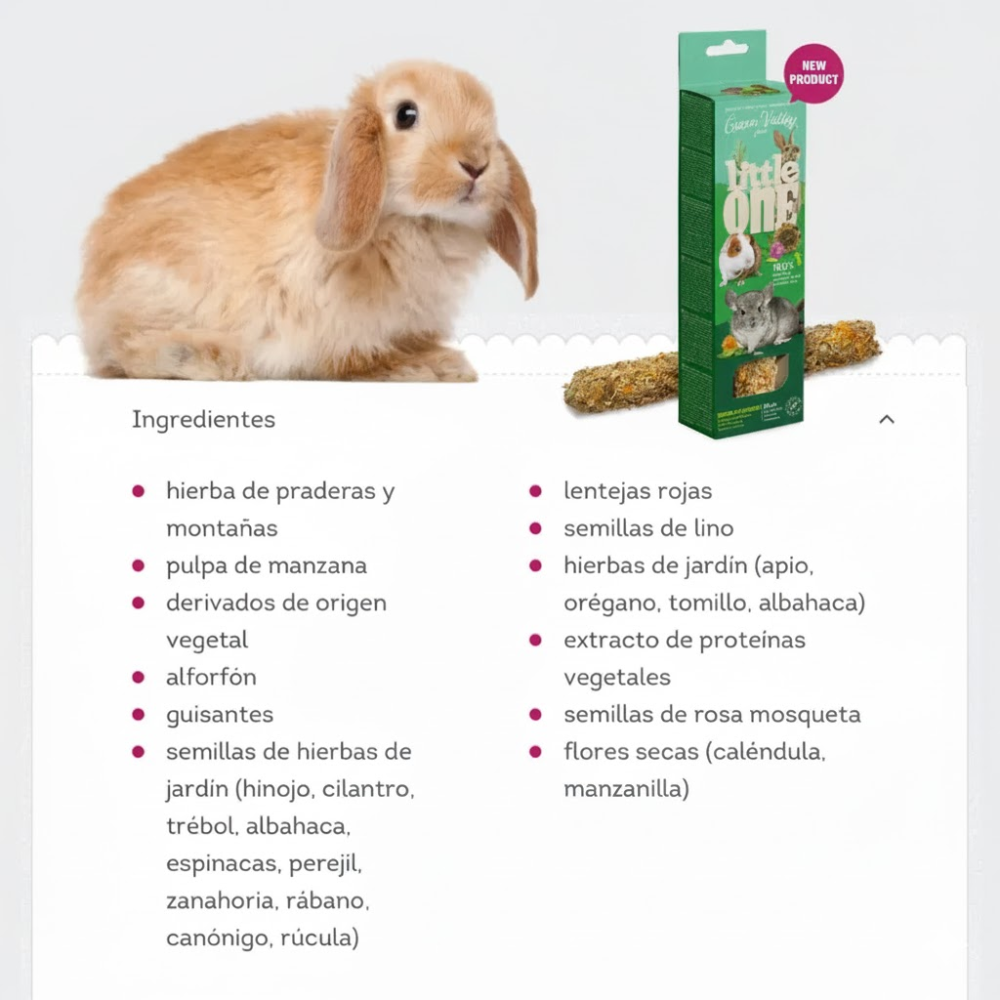 Little One Barrita De Hierbas Y Flores 160gr Para Roedores