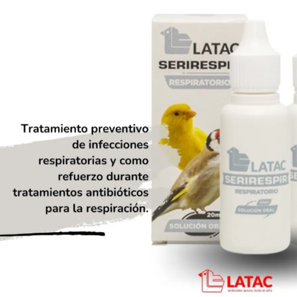 Latac Serirespir 20ml, Cuida Vias Respiratorias Aves Ornato