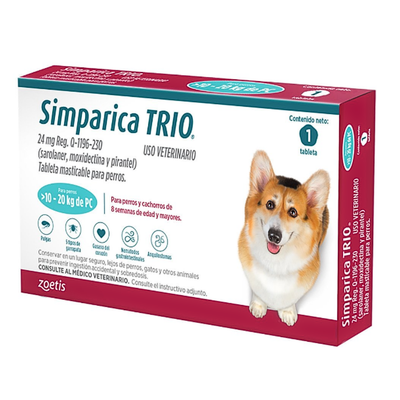 Simparica TRIO blue 10.1-20 kg