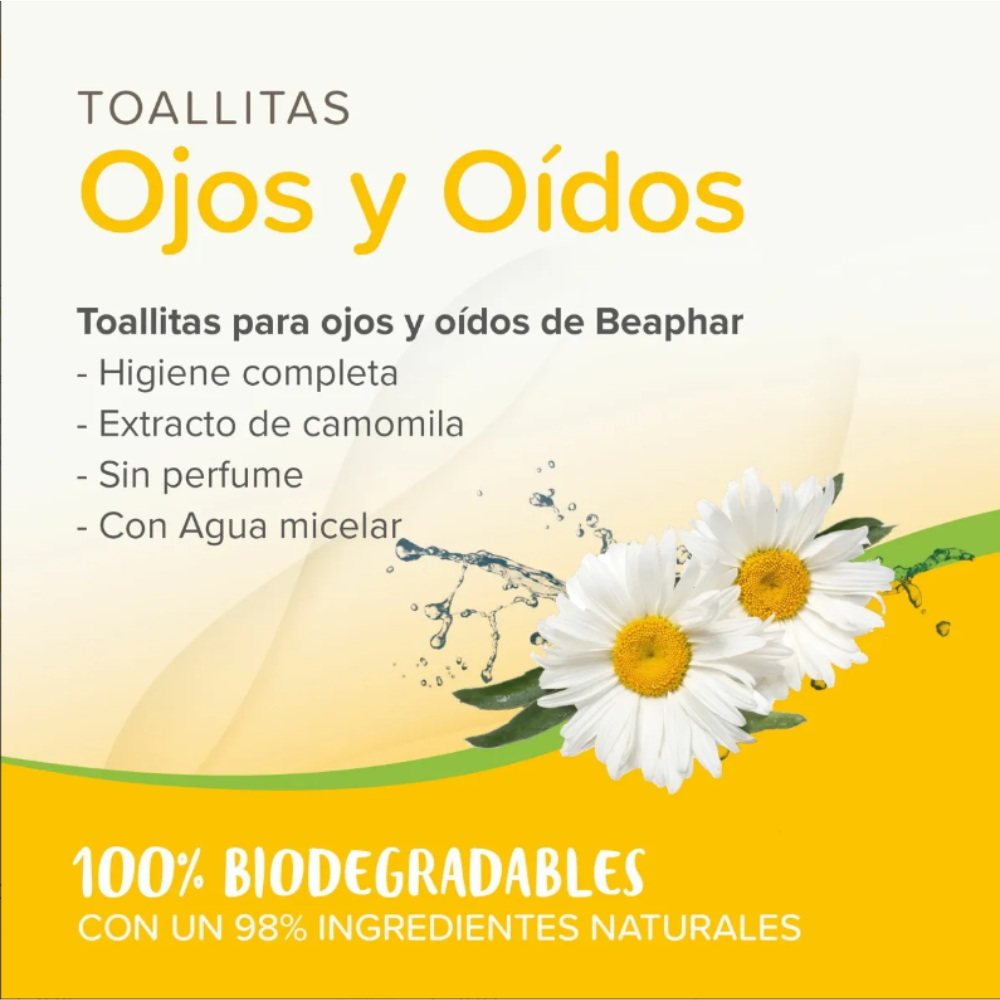 Beaphar Toallitas Húmedas Para Perros Gatos Ojos Y Oídos 30u
