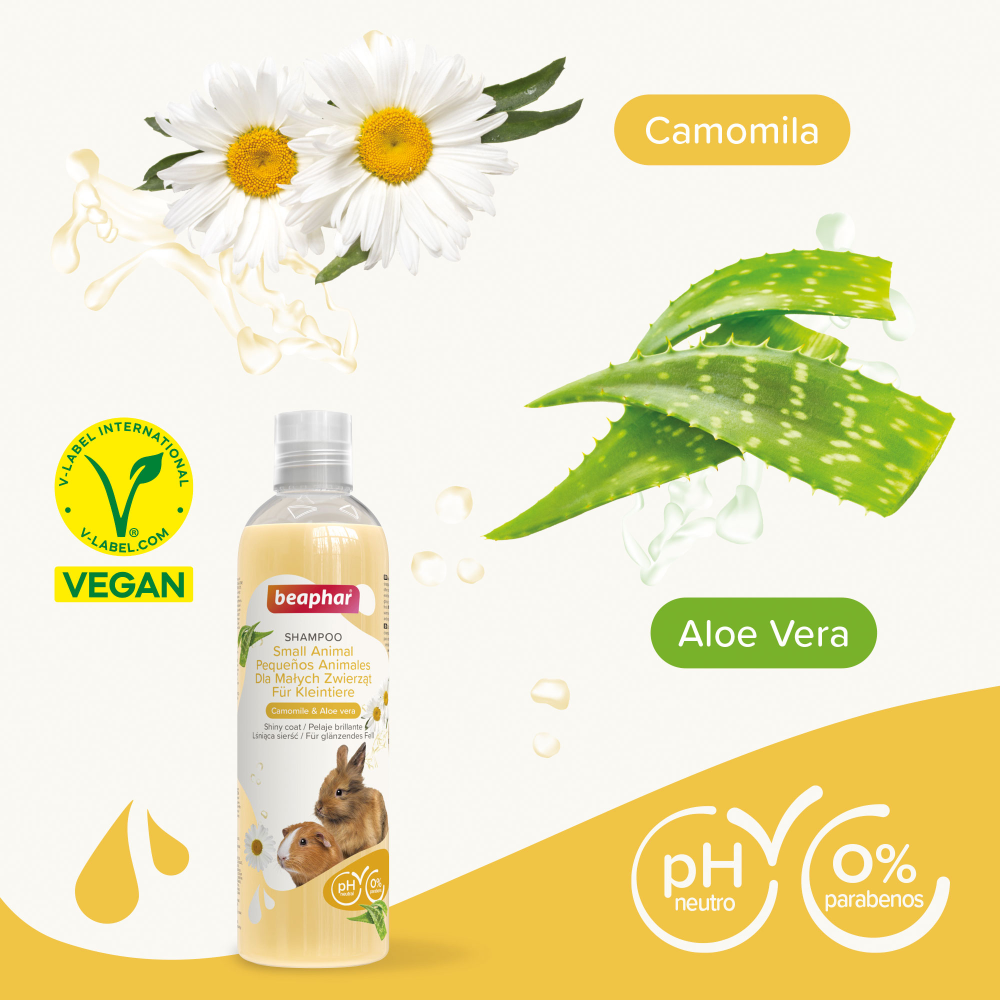 Shampoo Beaphar Para Conejos Cobayas Y Cuyos 250ml Con Aloe