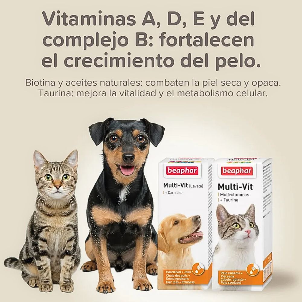 Beaphar Multivit+taurina Para Gatos50ml Para La Muda De Pelo