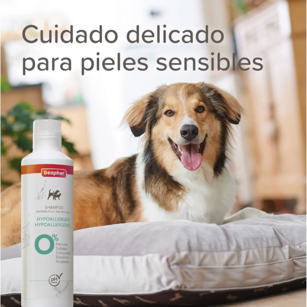 Shampoo Sensitive Skin 250ml Beaphar Hipoallergenico Sin Fragancia