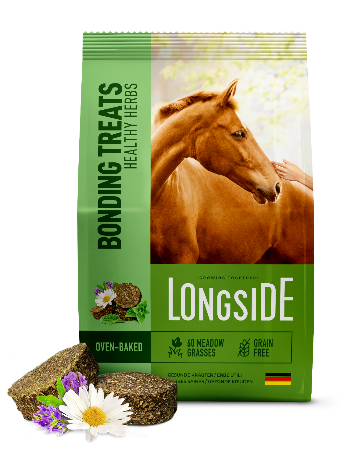 Longside - Mealberry Premio para caballos sabor Hierbas Saludables 500 gr