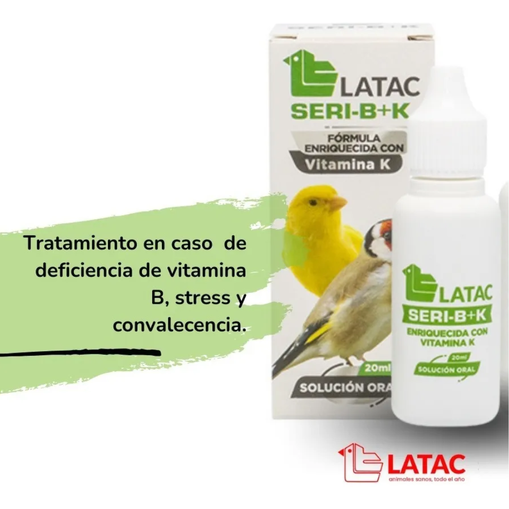 Latac Seri B+k, Vitamina B + K, Para Aves De Ornato 20ml